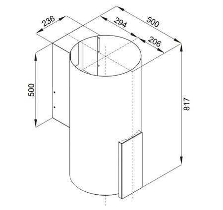 Okap VDB Tube P Glass WHITE